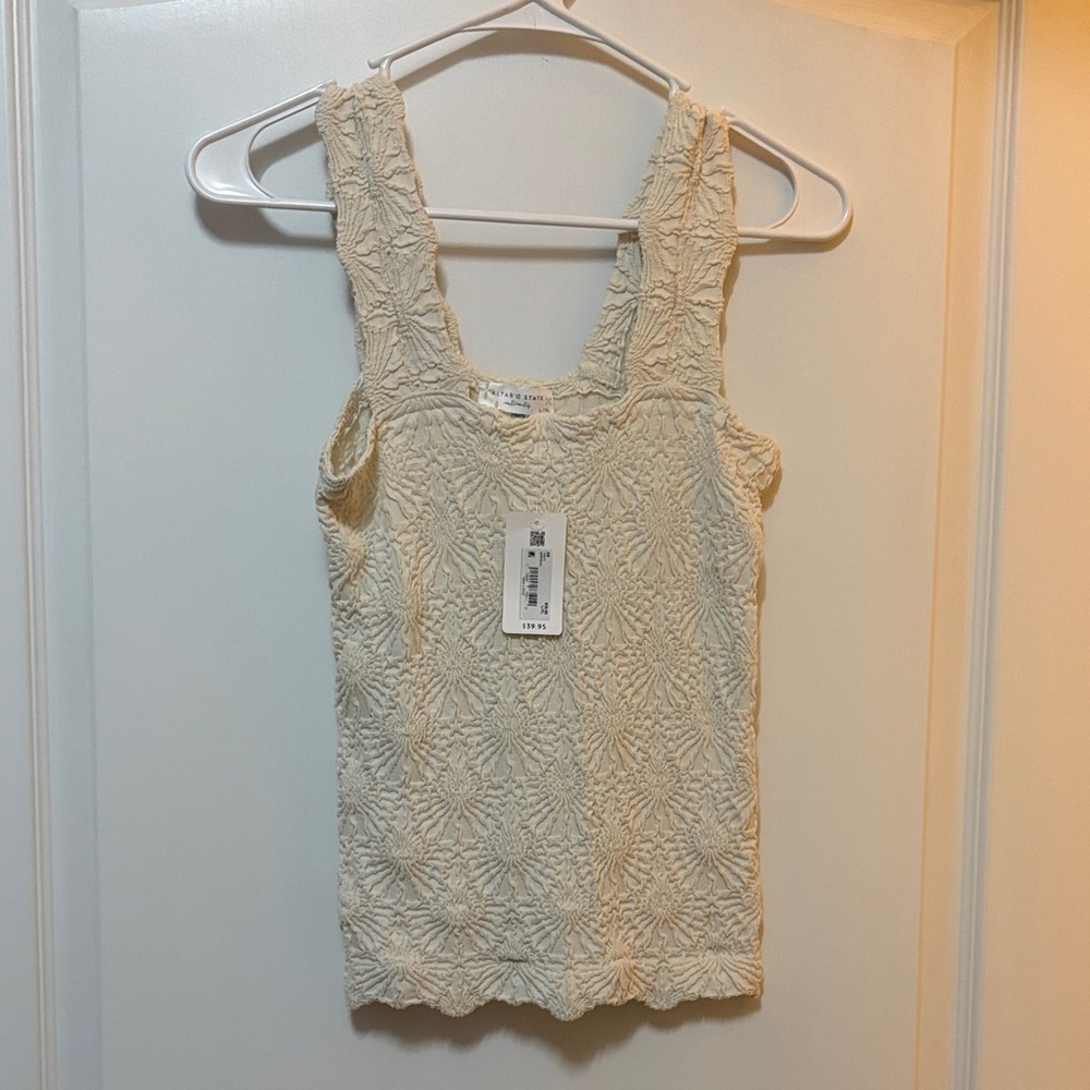 Altar'd State Cream Textured Sleeveless Top